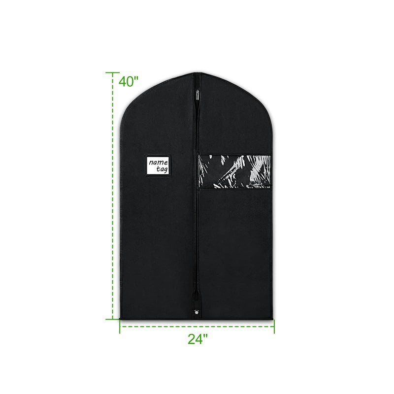 KEEGH 40" Suit Bags Garment Bags for Storage (Set of 6) Garment Bags for Hanging Clothes, Suit Cover Bags Garment Covers for Dress Shirts Coats Clean with Zipper and Transparent Window, Black - Image 2